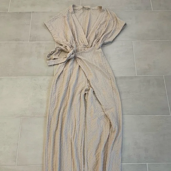 Free People Beach Isola One-Piece Maxi Jumpsuit Salt - Picture 4 of 10